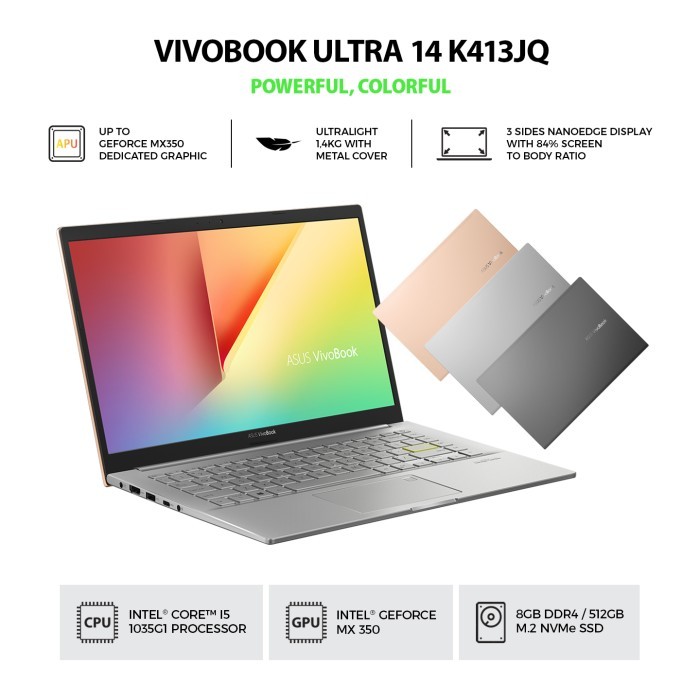 ASUS VivoBook Ultra 14 K413JQ-VIPS551 Transparent Silver
