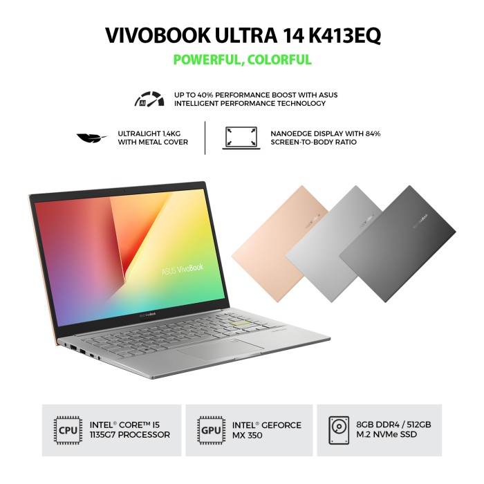 ASUS VivoBook K413EQ-EB552TS - Indie Black
